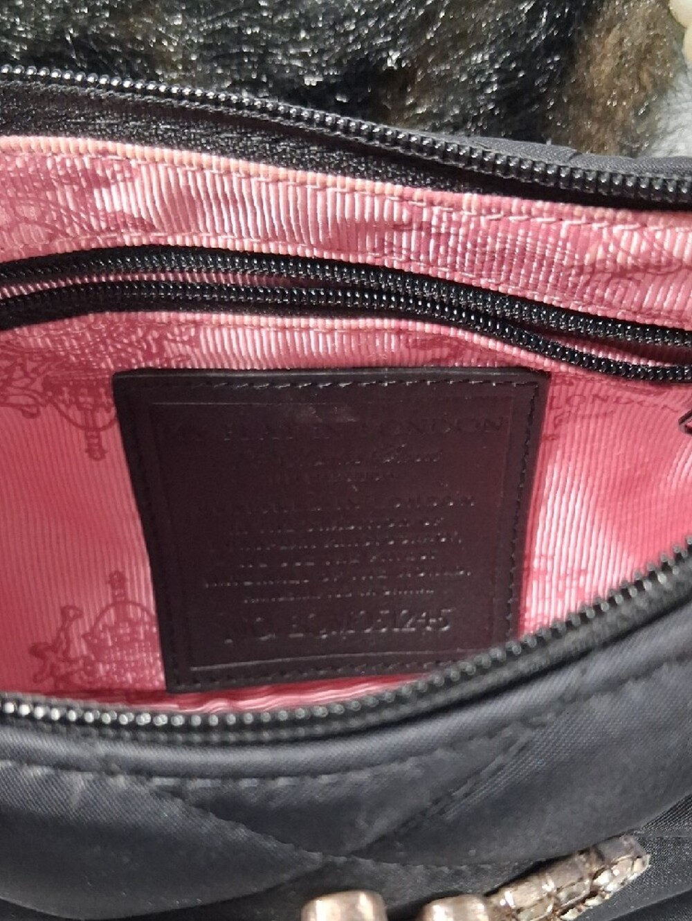 Elegant My Flat In London Black Quilted Pearl-Handle Shoulder Bag - Picture 4 of 9